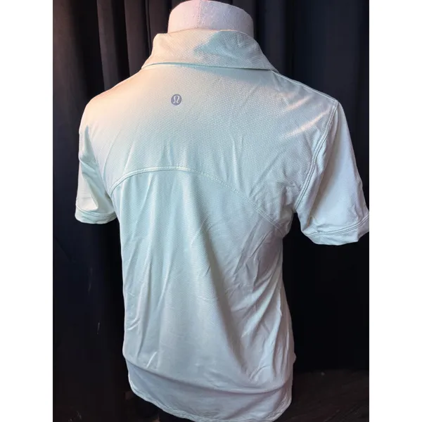 Lululemon Mint Green Short Sleeve‎ Mesh Polo Shirt Athletic Golf Top - Image 2