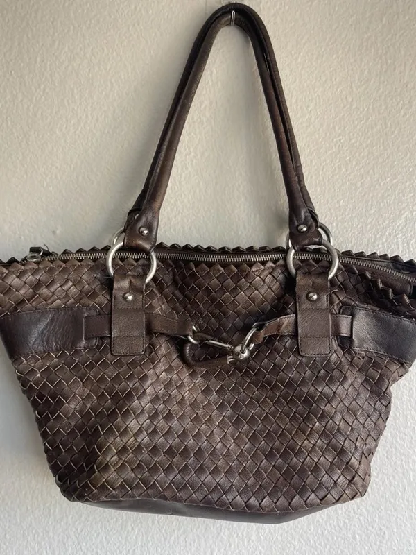 Nuovedive Leather Brown Handbag Shoulder Women’s Made in Italy - Image 8