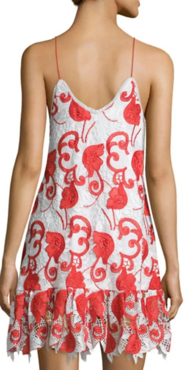 Womens Clement Sleeveless Netted Ruby Mini Dress size XS - Image 2