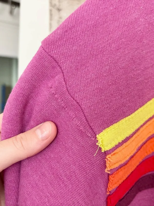 Aviator Nation 5 Stripe Zip Hoodie Relaxed in Magenta - Image 4