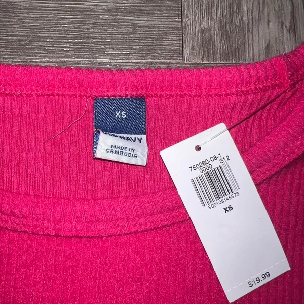 Old Navy NEW Pink Ribbed Long Sleeve Shirt Size XS - Image 2