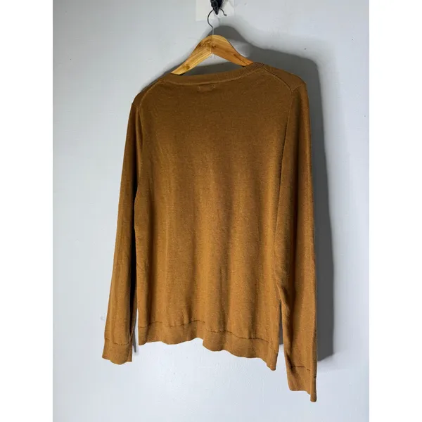 J crew factory XL Llama Embroidered Crewneck Sweater Brown Long Sleeve Knit Top - Image 2