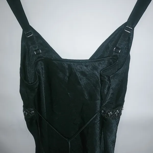 Anxiety L Goth Black Jeweled Tieback Formal Top - Image 6