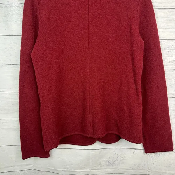 Pendleton Womens S Burgundy Lambs Wool Cardigan Blazer Jacket Classic Tailored - Image 6