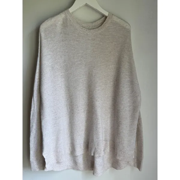 Lou & Grey Oatmeal Cotton Sweater Large Lightweight Coastal Beach Cover Up - Image 12
