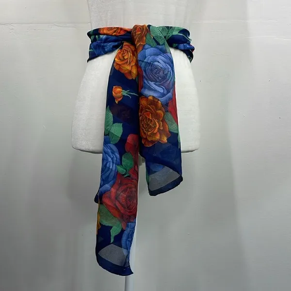 Source Unknown Scarf Floral semi sheer delicate boho - Image 5
