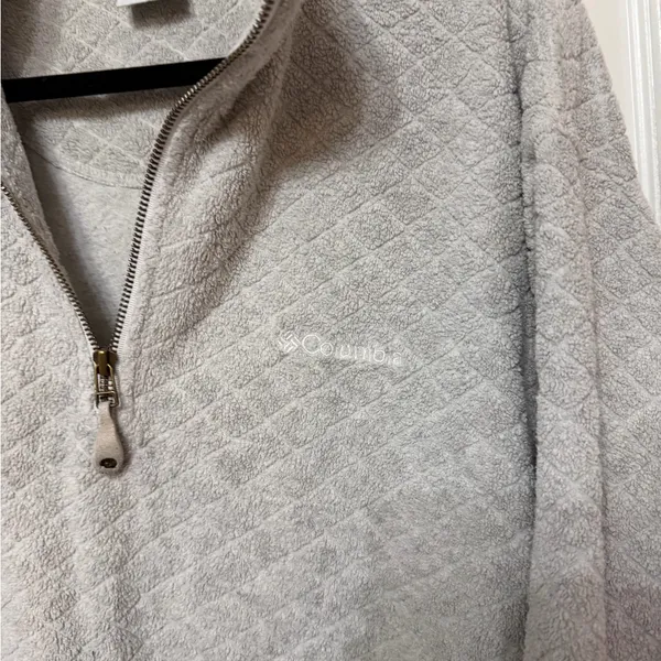 Columbia quilted textured 1/4 zip pullover‎ women’s XL grey - Image 2