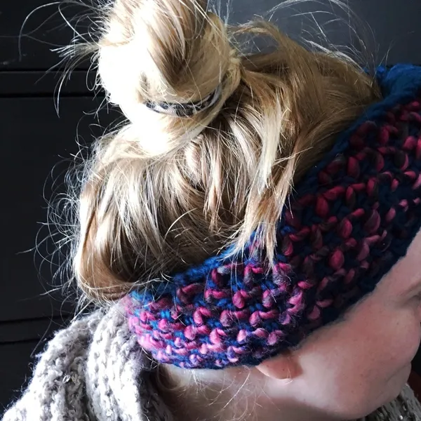 BOUTIQUE Chunky Cable Knit Ear Warmer Headband Teal OS New Winter - Image 5