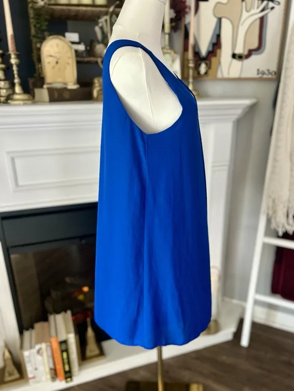 Soprano Royal Blue Sleeveless Shift Dress Women’s Medium - Image 3