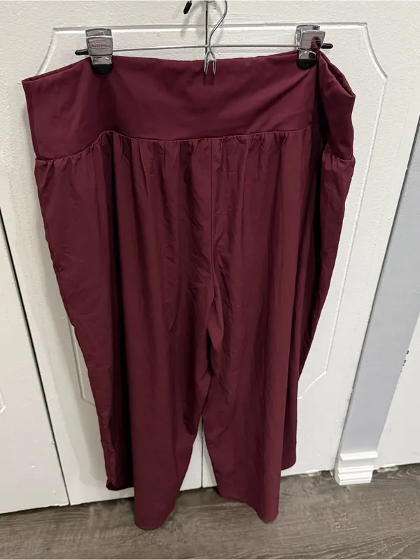 Halara Maroon Flowy High Waisted Pants - Image 2