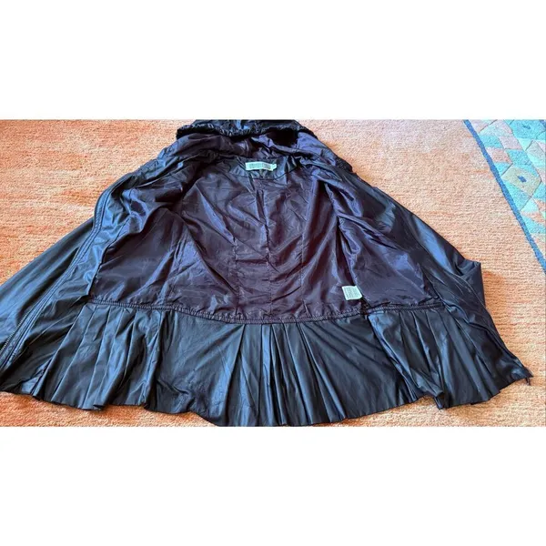 Moto & Co Faux Leather Jacket S Black Peplum Hooded - Image 4