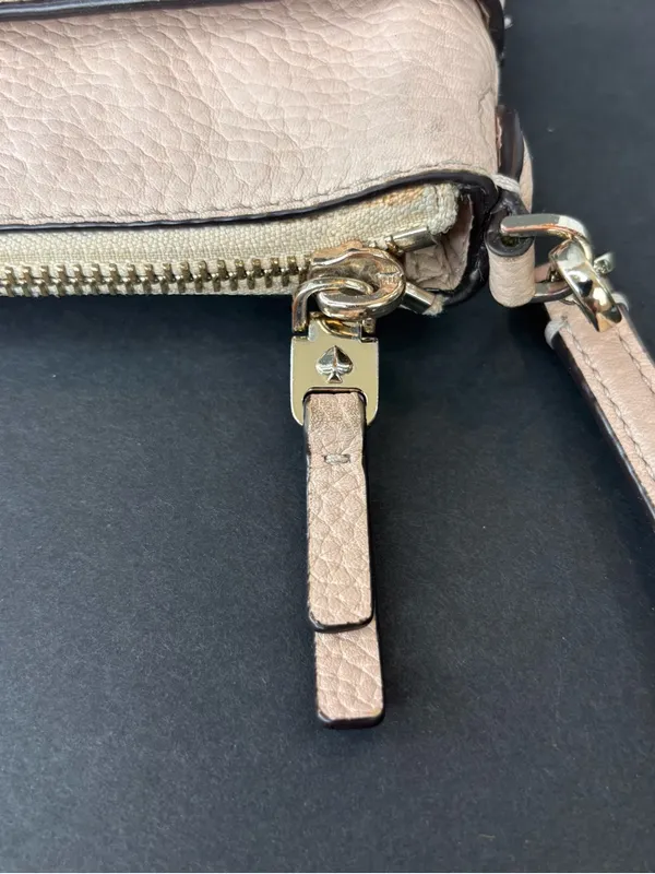 Kate Spade Polly Small Swing Pack Neutral Pink Pebbled Leather Crossbody Bag. - Image 9