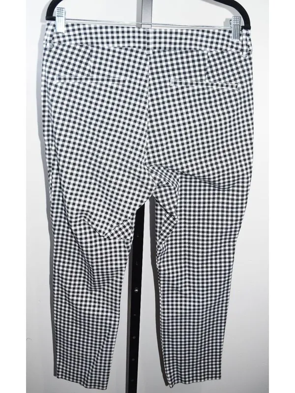 Old Navy Pixie Pants Size 12 Black White Gingham High-Rise Cropped Trousers - Image 2