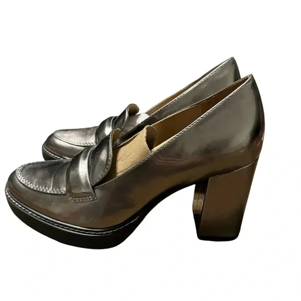 ✨ Naturalizer Dabney Heeled‎ Loafers Slip-On Lug Sole 8W ✨ - Image 3