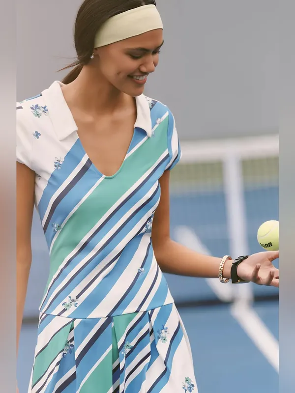 Anthropologie Daily Practice Pleated Performance Dress - Image 3