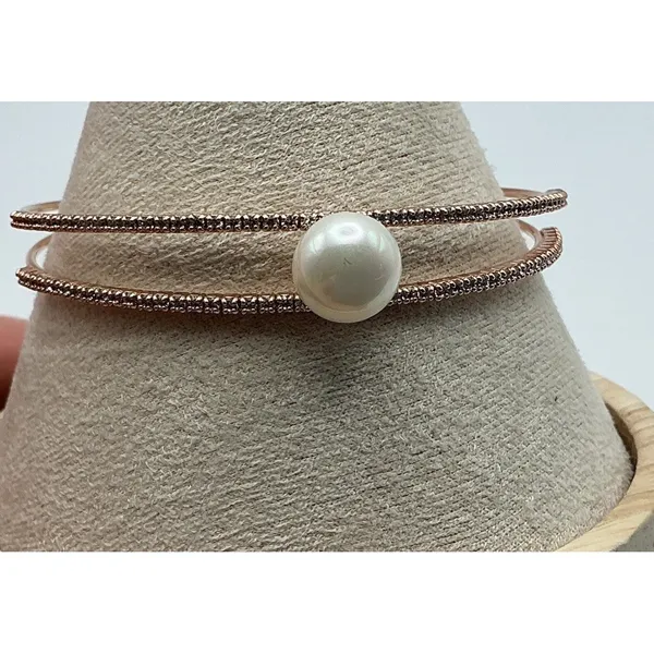 Adina Eden 14K Gold Plated Pearl Open Cuff Bracelet Waterproof NIB - Image 4