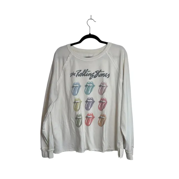 Maurices The Rolling Stones Sweatshirt Cream Multi Band Graphic - Image 2