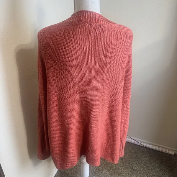 Old Navy Coral red Cardigan‎ open front boyfriend Grab & Go cotton blend sz XL - Image 3