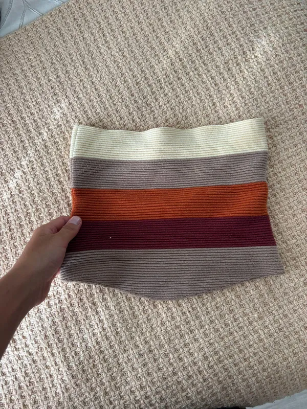 Stripe Strapless Knit Crop Multi Size XS - Image 2