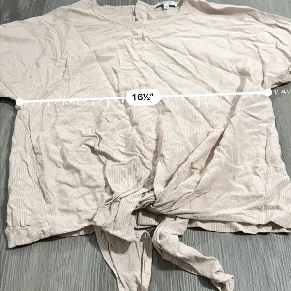 Madewell Button-Back Tie Short Sleeve Tee in Stripe‎ Size M - Image 10