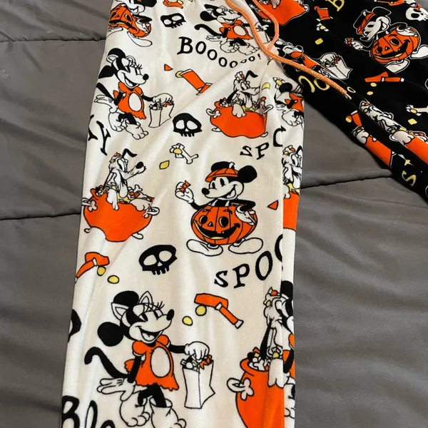 Disney Mickey Mouse Women's Halloween Joggers Fleece Pajama Pants 4-6 Small 3629 - Image 3