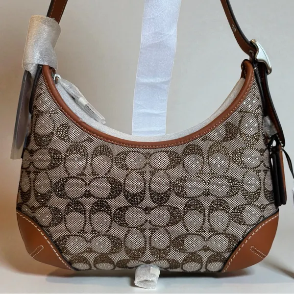 Coach Hamptons Hobo Bag In Crystal Signature Jacquard - Image 11