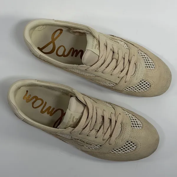 Sam Edelman Size-8M Womens Tobi Ecru Suede Mesh Sneakers - Image 10