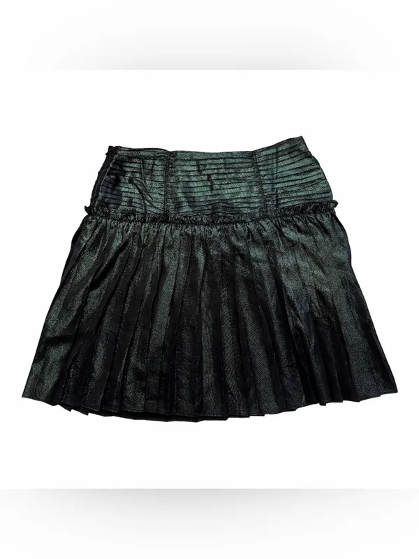 ANTHROPOLOGIE CURRENT AIR Women’s Black Opal Iridescent Pleated Skirt Size M - Image 8