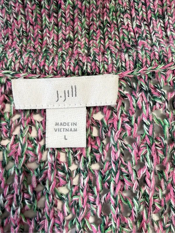 J. Jill 100% Cotton Mauve Knit Button-Front Cardigan Size Large - Image 6