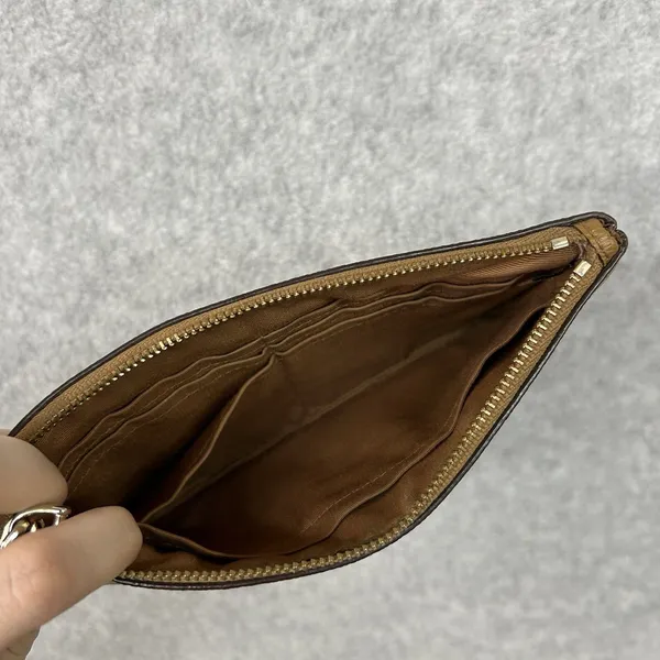 Coach Zip Wristlet Wallet, Medium Size - Authentic, Tan/Light Brown - Image 5