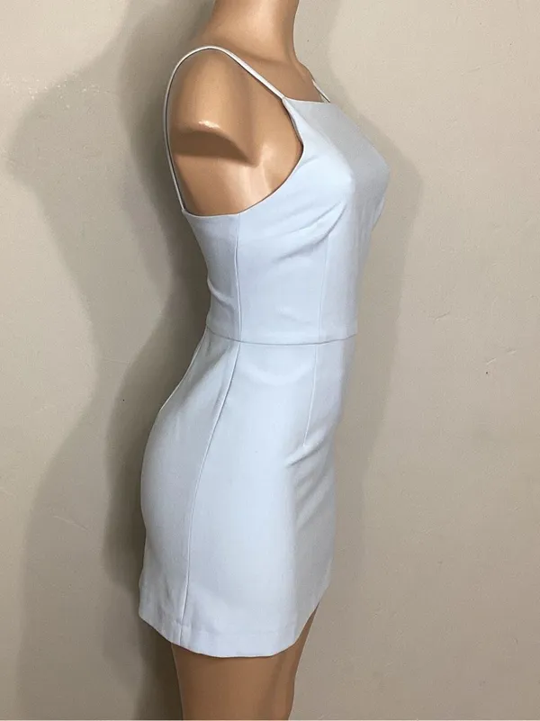 New. French Connection baby blue mini dress. MSRP $168. Size 6 - Image 8