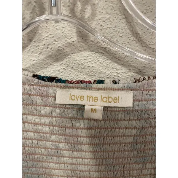 Love The Label Jasper Dress Womens Medium Multicolor Smocked Mini Boho Floral - Image 3