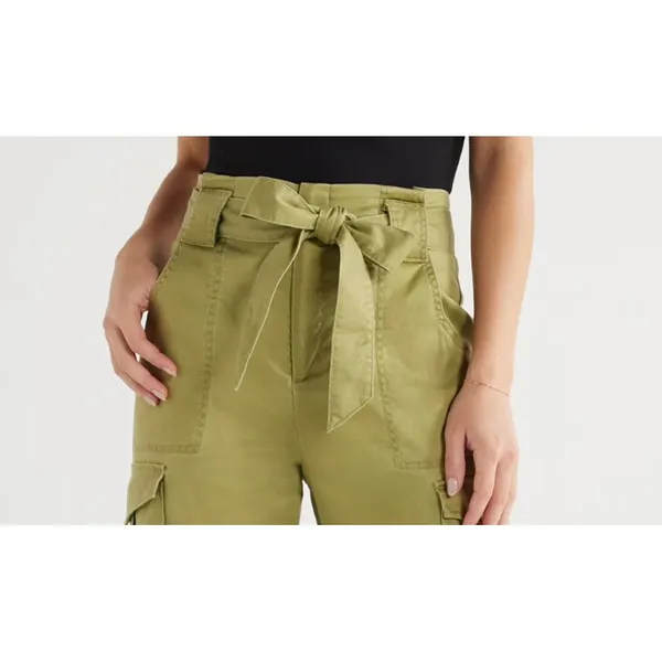 Sofia Jeans Womens Cargo Pants Size 4 Green High Rise Belted 26" Inseam Casual - Image 6