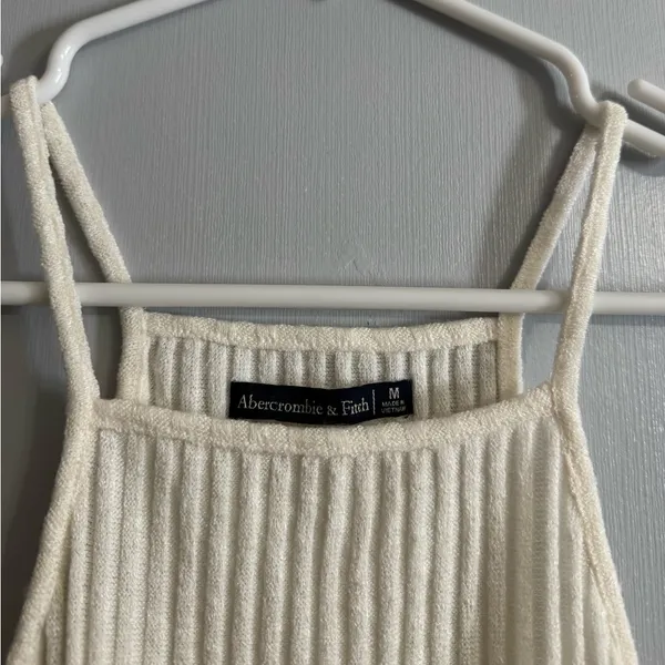 Abercrombie & Fitch Cream Ribbed Tank‎ Top Size Medium - Image 4