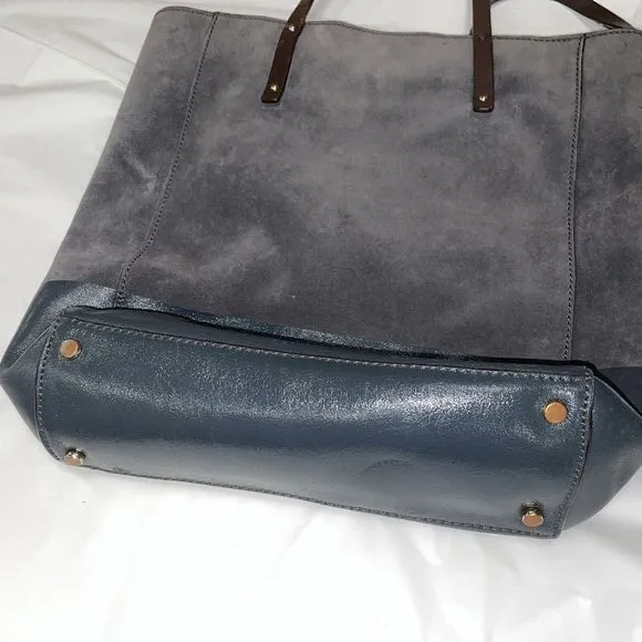 Kate Spade Square Tote ‎ Shoulder Bag Suede Gray Leather Bag - Image 7