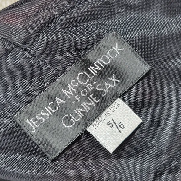 VTG Gunne Sax Jessica McClintock Gown 5/6 Black‎ Pink Satin Fairy Formal Dress - Image 2