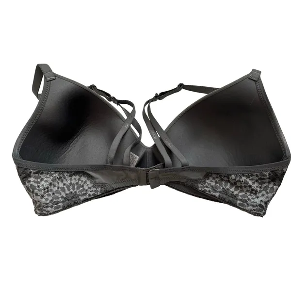 Aerie Gray‎ Lace Bra 36C Soft Stretch Lingerie Everyday Comfort - Image 2