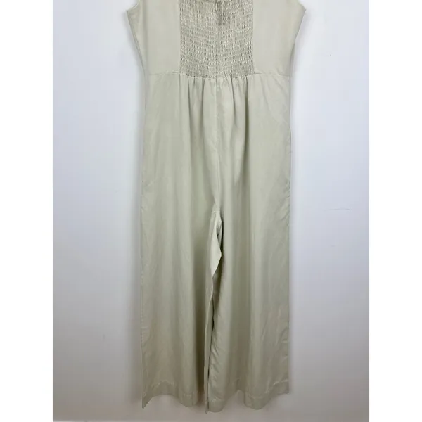 Madewell Wide Leg Jumpsuit Drapey Twill Muted Stone Beige Minimalist US 6 NWT - Image 12