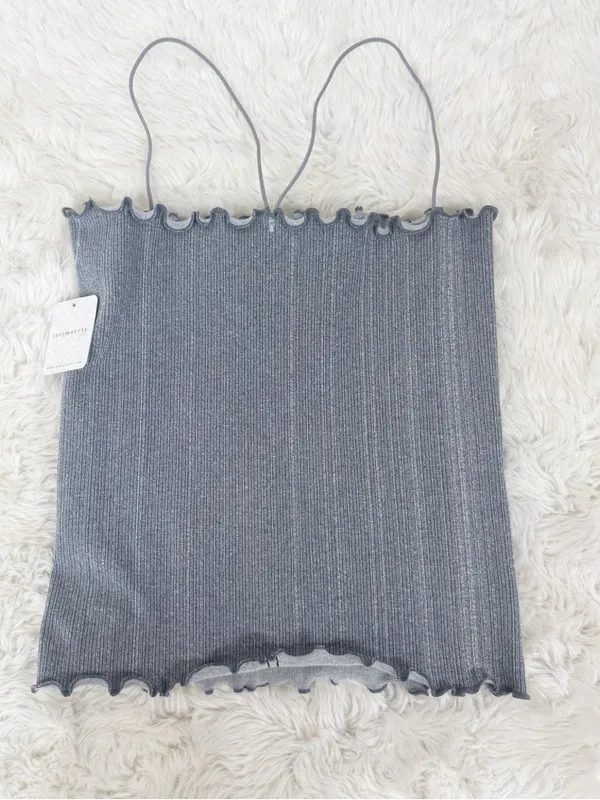 FREE PEOPLE Intimately Better This‎ Way Cami Gray Medium Large Strappy Tank New - Image 6