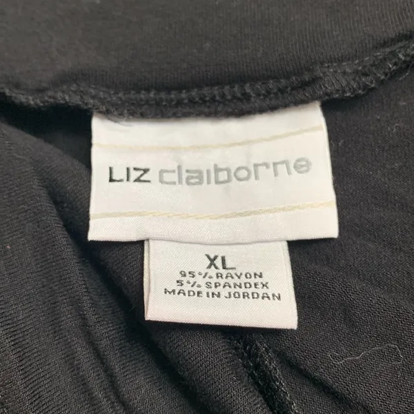 Liz Claiborne Soft Jersey Stretch Mid Rise Maxi Skirt (Sz XL) Black - Image 5