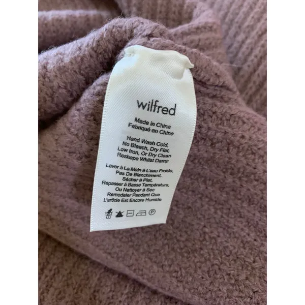 Wilfred Women's M Dusty Rose 100 Wool Sleeveless Turtleneck Sweater Side Slit - Image 6