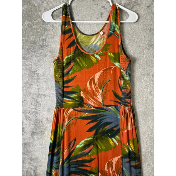 Soft Surroundings Fabiana Tropical Maxi Dress XS Orange Flowy‎ Boho Resort Vacay - Image 2