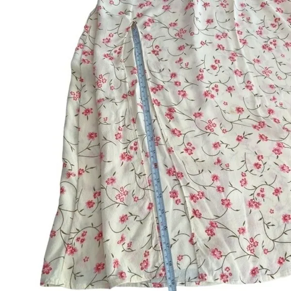 Reformation Floral Midi Dress Side Slit Criss Cross Back Size M (runs small) - Image 12