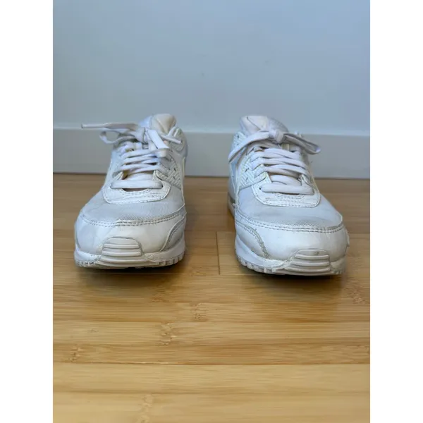 Nike Air Max 90 Sneakers Lace Up Triple White Performance Running Women's Size 9 - Image 7