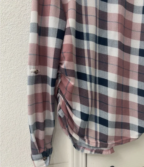 Eden & Olivia Plaid Button Down Blouse XS - Image 2