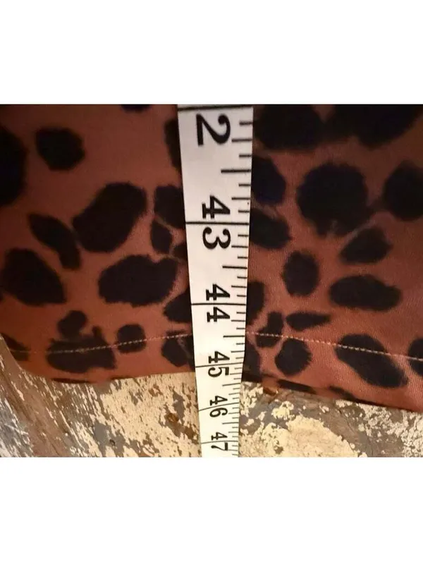 ZARA Woman Animal Leopard Print Mock Neck Stretchy Maxi Dress Large - Image 7