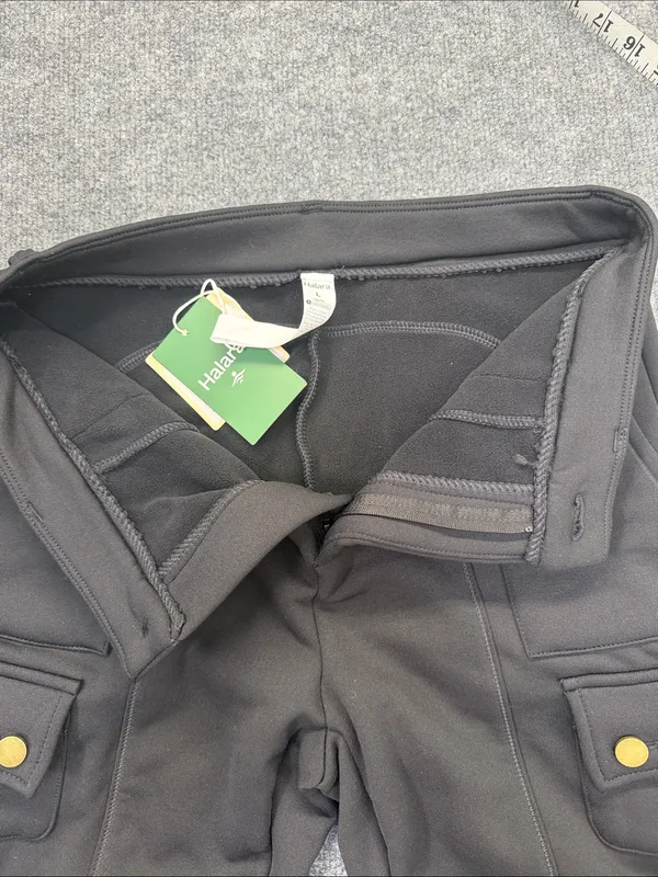 HALARA Black Cargo Joggers with Gold Buttons - Image 9
