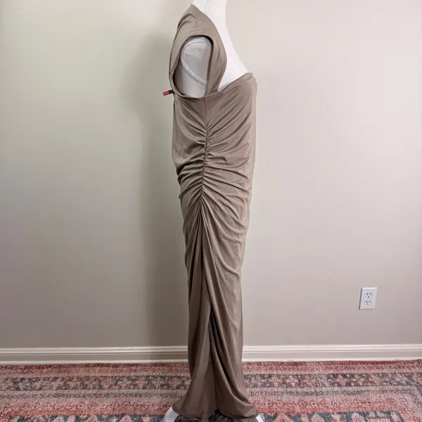 Abercrombie & Fitch Womens Brown Ruched Draped Maxi Dress Size XL NEW - Image 2