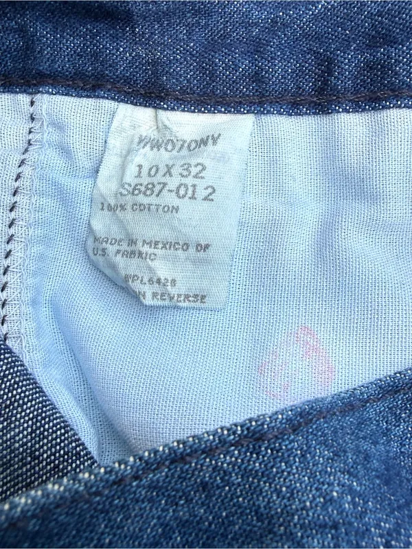 VTG Wrangler Riata Dark Denim Pleated Chino Pants Relaxed Casual Jeans Sz 10X32 - Image 9