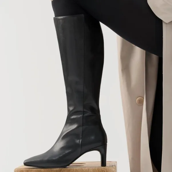 Vagabond Vendela Black Leather Tall Boots - Image 3